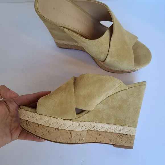 Veronica Beard | Loro Cork Braided Trim Wedge Sandal in Desert Sport Size 7.5