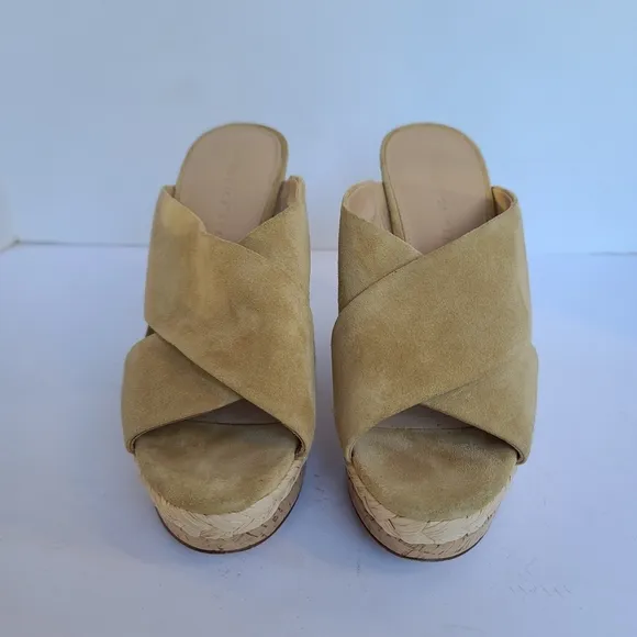 Veronica Beard | Loro Cork Braided Trim Wedge Sandal in Desert Sport Size 7.5