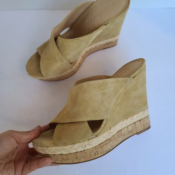 Veronica Beard | Loro Cork Braided Trim Wedge Sandal in Desert Sport Size 7.5
