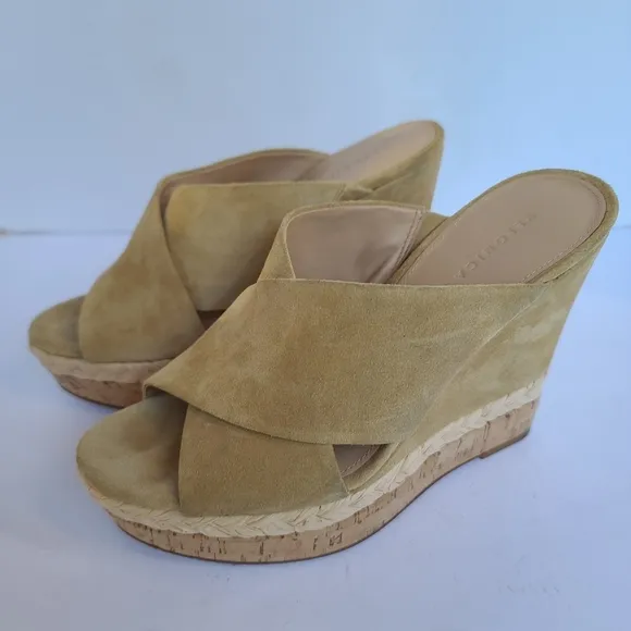 Veronica Beard | Loro Cork Braided Trim Wedge Sandal in Desert Sport Size 7.5