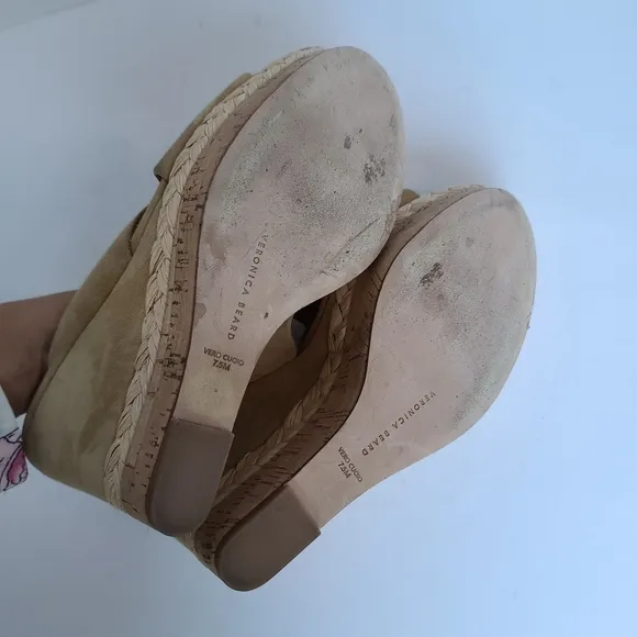 Veronica Beard | Loro Cork Braided Trim Wedge Sandal in Desert Sport Size 7.5
