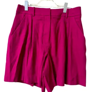 Veronica Beard Noemi Linen blend lagen look pleated Wildberry shorts sz 12