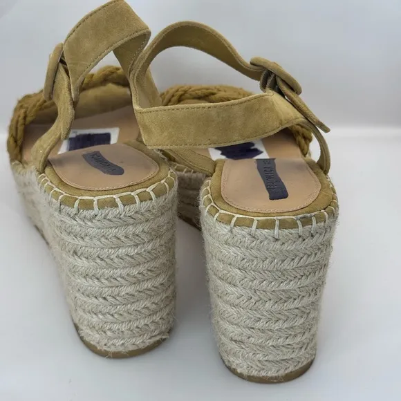 VERONICA BEARD Reema Woven Espadrille Wedge Sandals Sz 11 Yellow