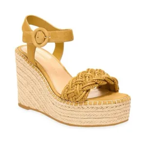 VERONICA BEARD Reema Woven Espadrille Wedge Sandals Sz 11 Yellow
