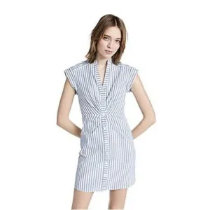 Veronica Beard Giuliana Seersucker Dress Blue White Stripe Women’s Size X-Large