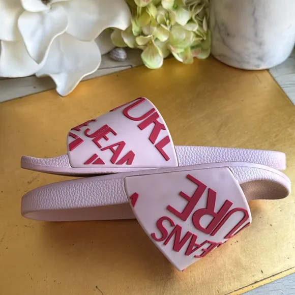 Versace Jeans Couture Slide Pool Sandals in Pink and Red
