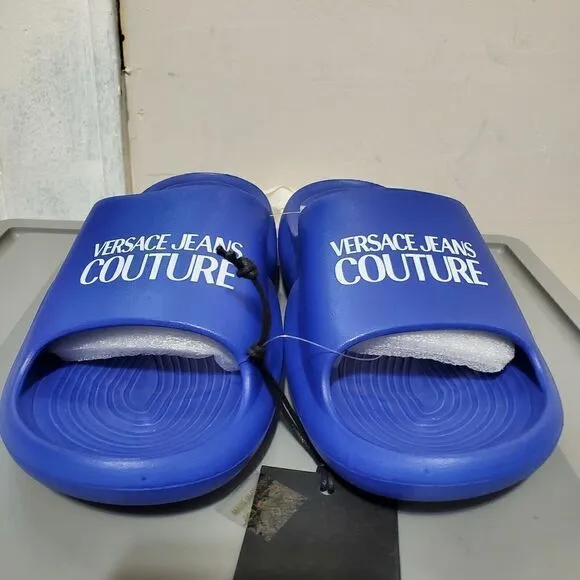 Versace Jeans Couture Mens Sz US 8 /EUR 41 Blue Tago Slide Sandals  New