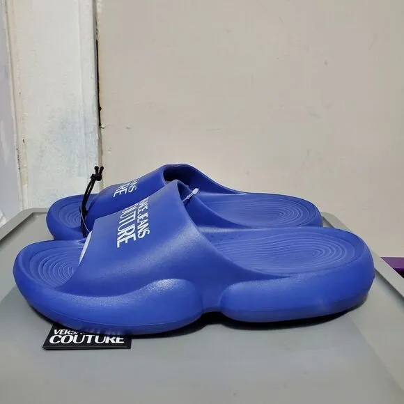 Versace Jeans Couture Mens Sz US 8 /EUR 41 Blue Tago Slide Sandals  New