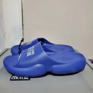 Versace Jeans Couture Mens Sz US 8 /EUR 41 Blue Tago Slide Sandals  New