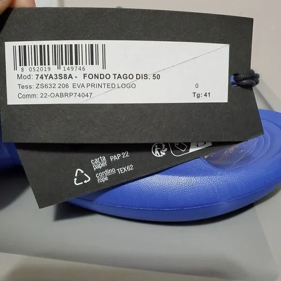 Versace Jeans Couture Mens Sz US 8 /EUR 41 Blue Tago Slide Sandals  New
