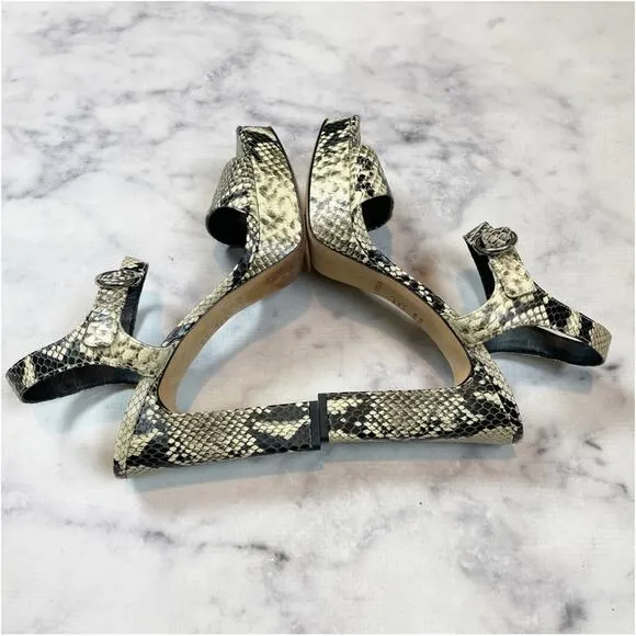 Via Spiga Saville Snake Leather Platform Sandals
