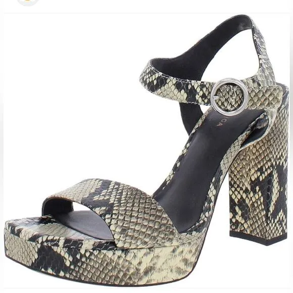 Via Spiga Saville Snake Leather Platform Sandals