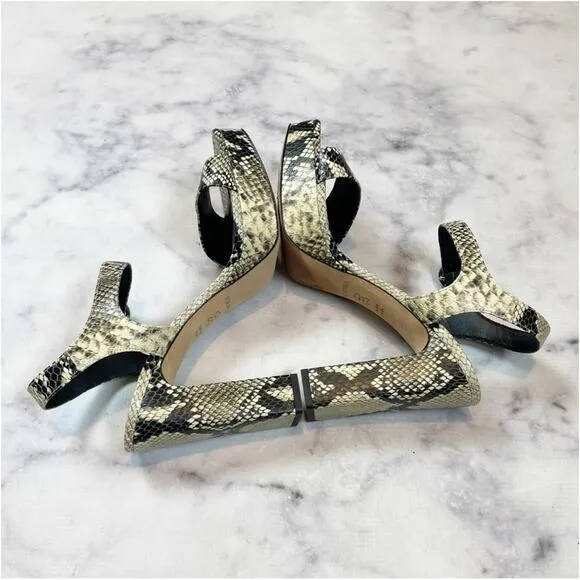 Via Spiga Saville Snake Leather Platform Sandals