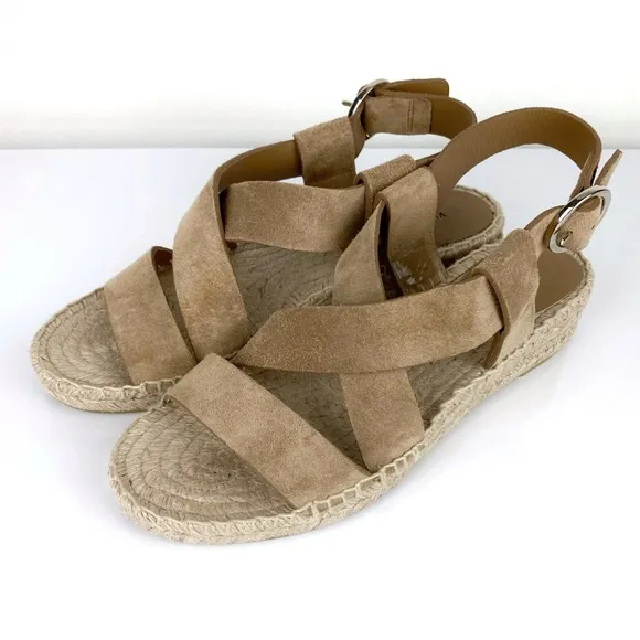 Via Spiga Women's Gia Suede Espadrille Sandals Tan Size 7