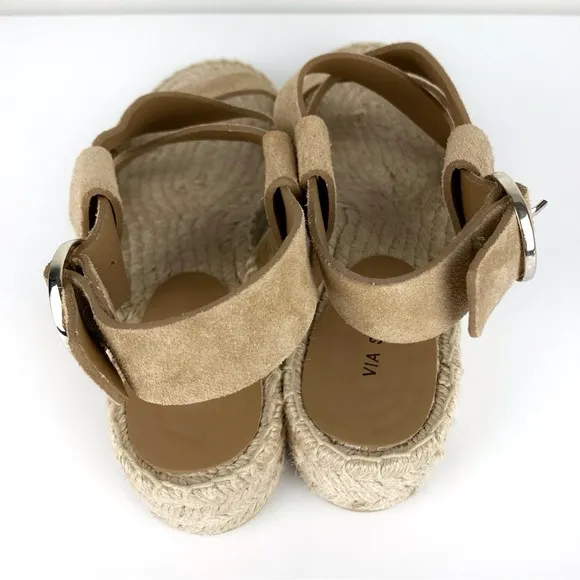 Via Spiga Women's Gia Suede Espadrille Sandals Tan Size 7