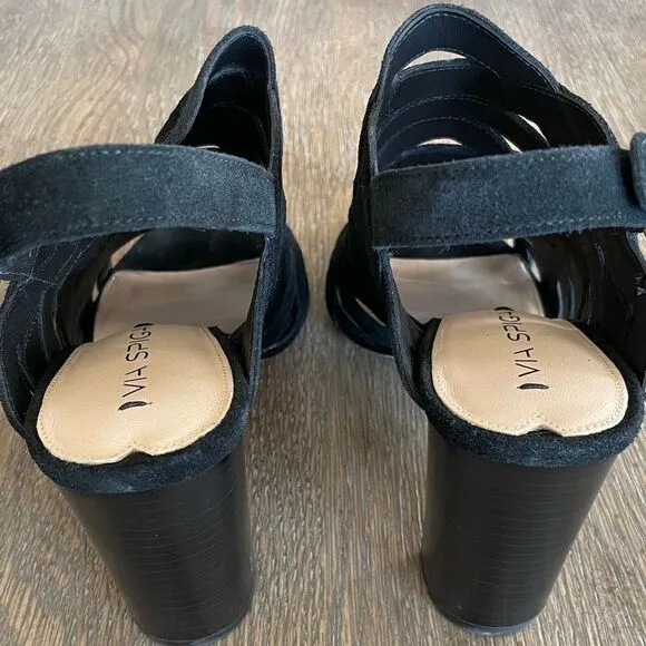 Via Spiga Galore Cut Out Slingback Heels Sz 8 US