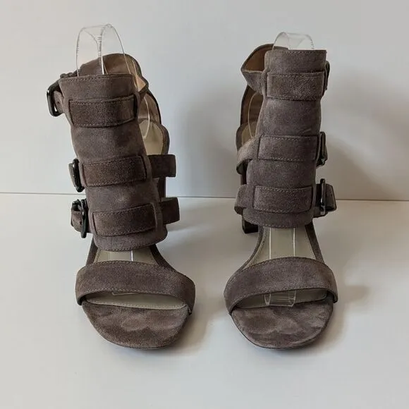 Via Spiga Revel Brown Suede Gladiator Sandals Heels Women's 9