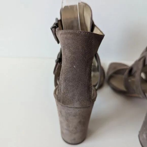 Via Spiga Revel Brown Suede Gladiator Sandals Heels Women's 9