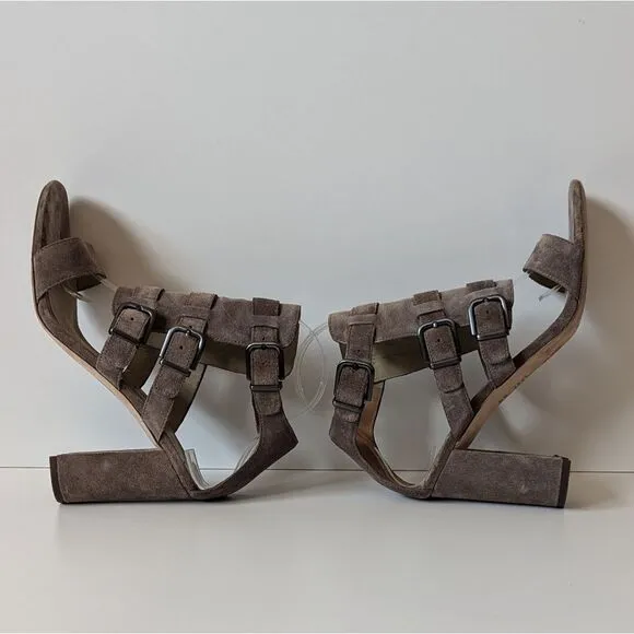 Via Spiga Revel Brown Suede Gladiator Sandals Heels Women's 9