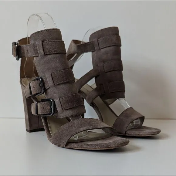Via Spiga Revel Brown Suede Gladiator Sandals Heels Women's 9
