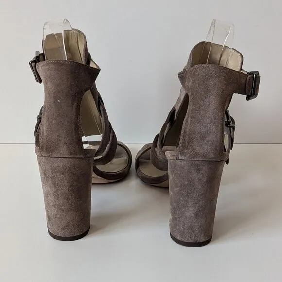 Via Spiga Revel Brown Suede Gladiator Sandals Heels Women's 9