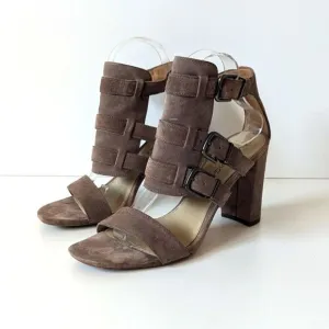 Via Spiga Revel Brown Suede Gladiator Sandals Heels Women's 9