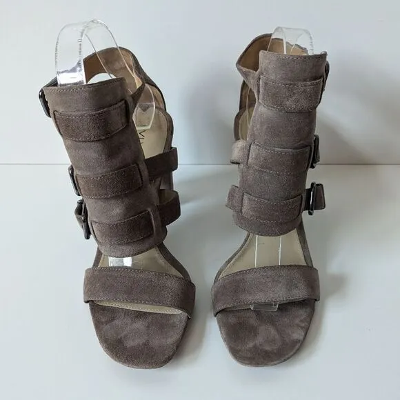 Via Spiga Revel Brown Suede Gladiator Sandals Heels Women's 9