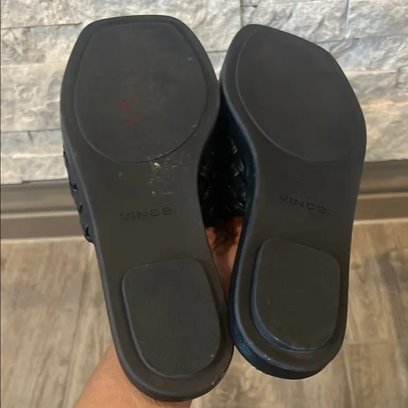 Vince Black Rumi Slide Sandals size 8M/38