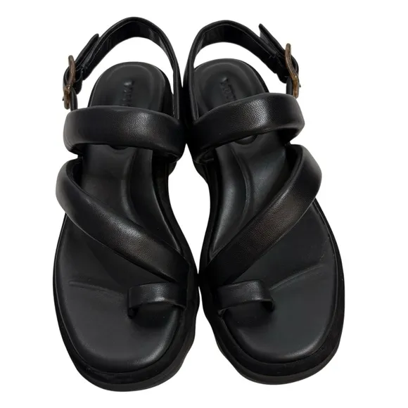 VINCE Black Santa Cruz Leather Platform Sandals : Size 8.5 : NWOT FOR $295