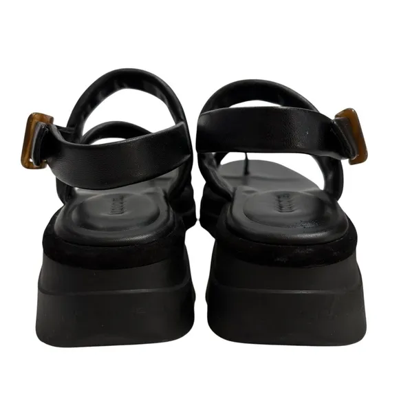 VINCE Black Santa Cruz Leather Platform Sandals : Size 8.5 : NWOT FOR $295