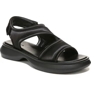 VINCE BLACK SATIN PLATFORM SANDALS