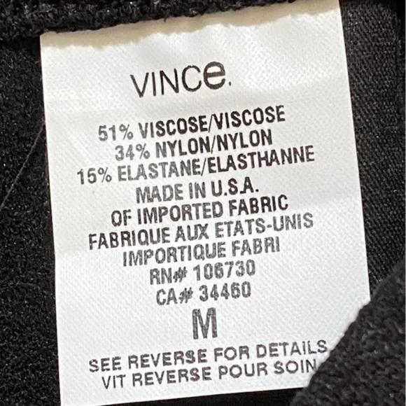Vince black spandex tailored pencil mini skirt Medium NWOT