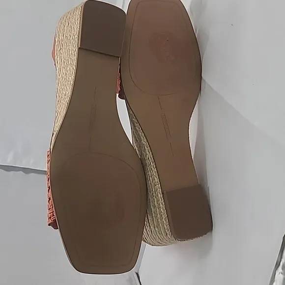 Vince Camuto Adjustable Espadrille Wedge Sandals Bretandi Apricot (orange) sz.10
