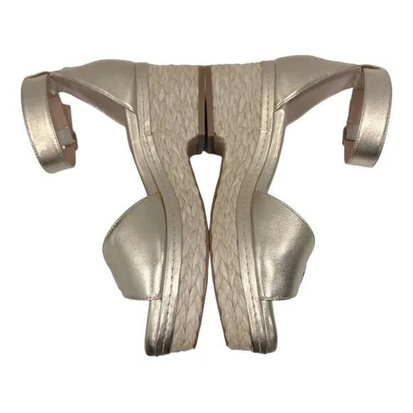 Vince Camuto Adjustable Wedge Sandals - Meterry Gold size 7.5 M