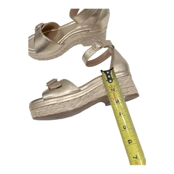 Vince Camuto Adjustable Wedge Sandals - Meterry Gold size 7.5 M