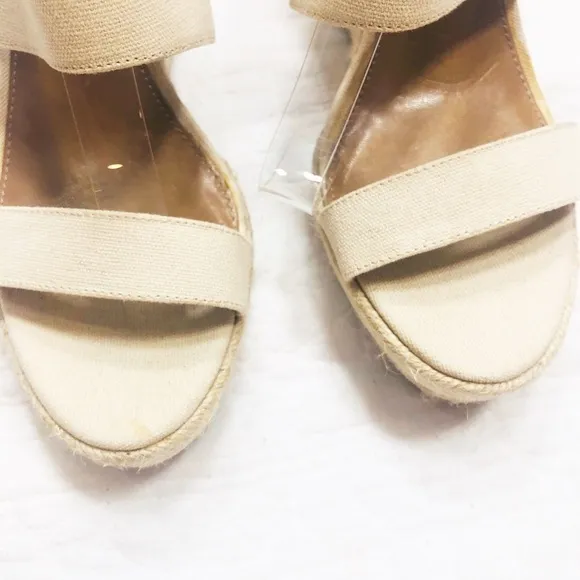 Vince Camuto beige 4” wedge sandals sz9.5 New