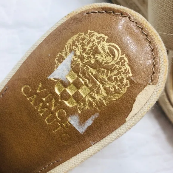 Vince Camuto beige 4” wedge sandals sz9.5 New