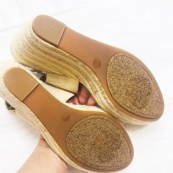Vince Camuto beige 4” wedge sandals sz9.5 New