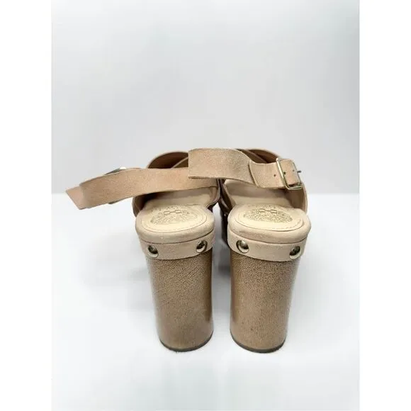 Vince Camuto Sandals Womens Size 6 Tan Slingback Platform Open Toe Heels