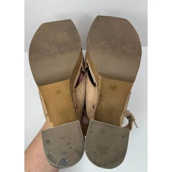 Vince Camuto Sandals Womens Size 6 Tan Slingback Platform Open Toe Heels