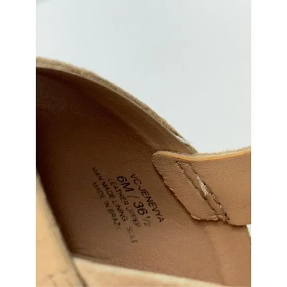Vince Camuto Sandals Womens Size 6 Tan Slingback Platform Open Toe Heels