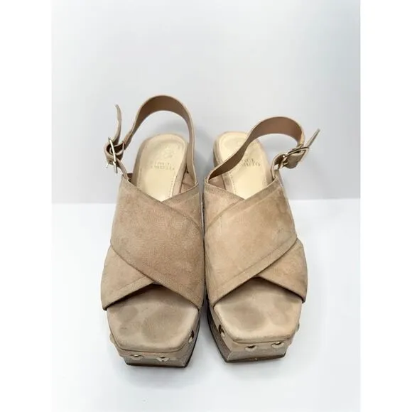 Vince Camuto Sandals Womens Size 6 Tan Slingback Platform Open Toe Heels