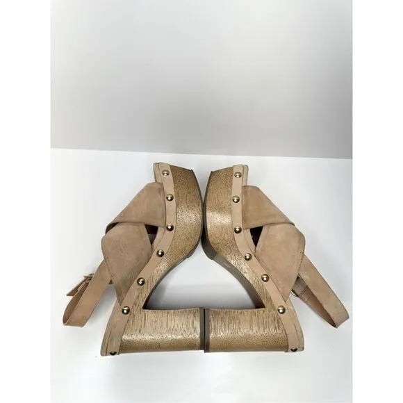 Vince Camuto Sandals Womens Size 6 Tan Slingback Platform Open Toe Heels
