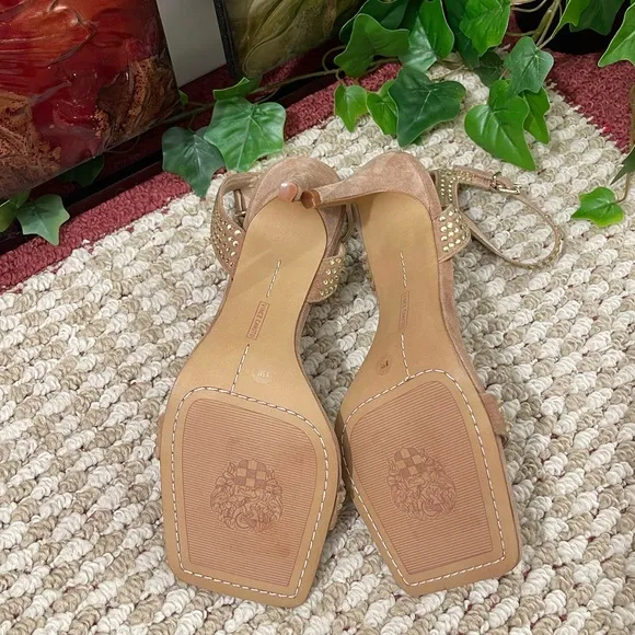 Vince Camuto Saprenda Rhinestones Ankle Strap Sandals 8.5