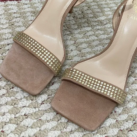 Vince Camuto Saprenda Rhinestones Ankle Strap Sandals 8.5