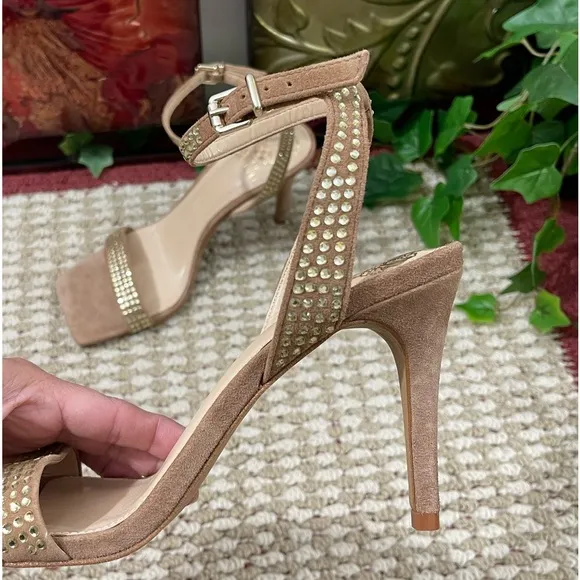 Vince Camuto Saprenda Rhinestones Ankle Strap Sandals 8.5