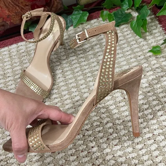 Vince Camuto Saprenda Rhinestones Ankle Strap Sandals 8.5