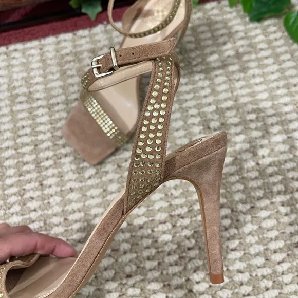 Vince Camuto Saprenda Rhinestones Ankle Strap Sandals 8.5