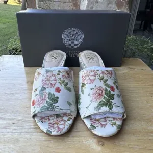 Vince Camuto Stephena Wedge Slide Sandals Size 6M Floral Boho Romantic‎ NWB