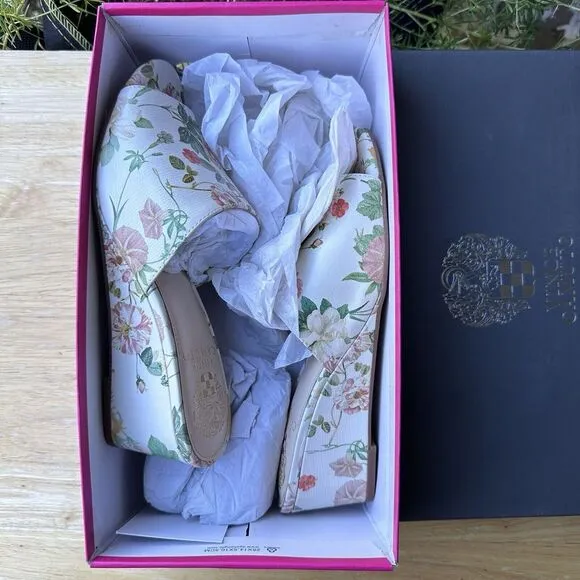 Vince Camuto Stephena Wedge Slide Sandals Size 6M Floral Boho Romantic‎ NWB